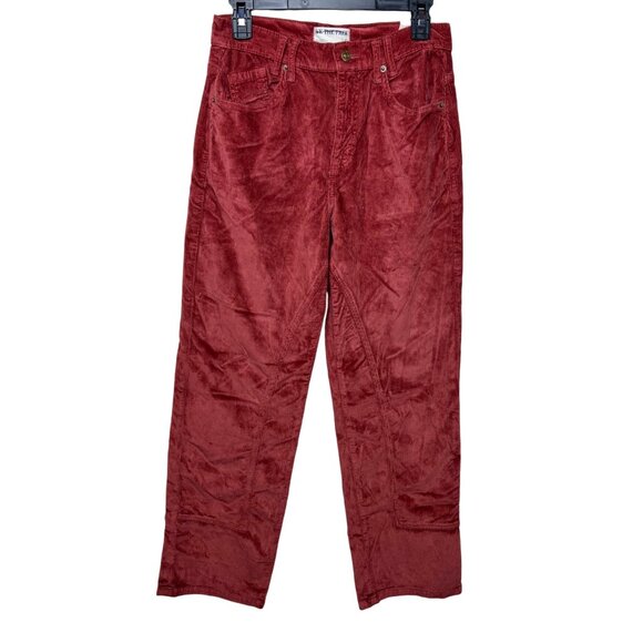 We The Free Riser Taker High Rise Straight Corduroy Pants Wine Womens 28 - Picture 2 of 15
